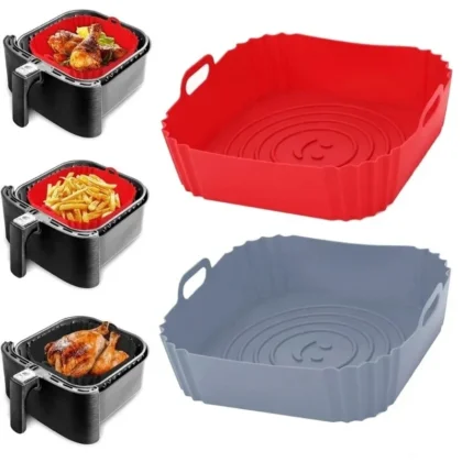 air fryer accessories silicone tray mat grill pizza oven baking trays pan mats chicken basket mat airfryer silicone pots