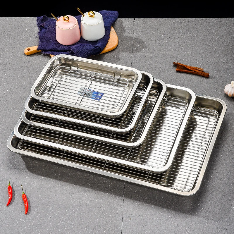stainless steel bakeware grid line food storage trays bread pastry baking pan cooling rack fruit bbq plate kitchen cooking tools stainless steel bakeware grid line food storage trays bread pastry baking pan cooling rack fruit bbq plate kitchen cooking tools