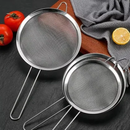 stainless steel sieve fine mesh filter slotted spoon kitchen accessories for cooking baking oil flour strainer sifter