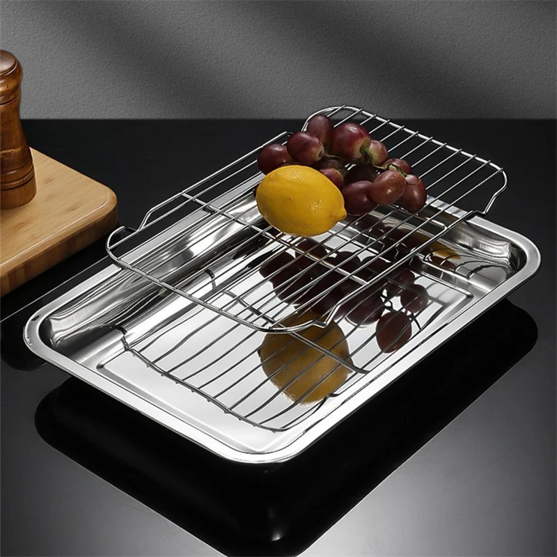 stainless steel bakeware grid line food storage trays bread pastry baking pan cooling rack fruit bbq plate kitchen cooking tools stainless steel bakeware grid line food storage trays bread pastry baking pan cooling rack fruit bbq plate kitchen cooking tools