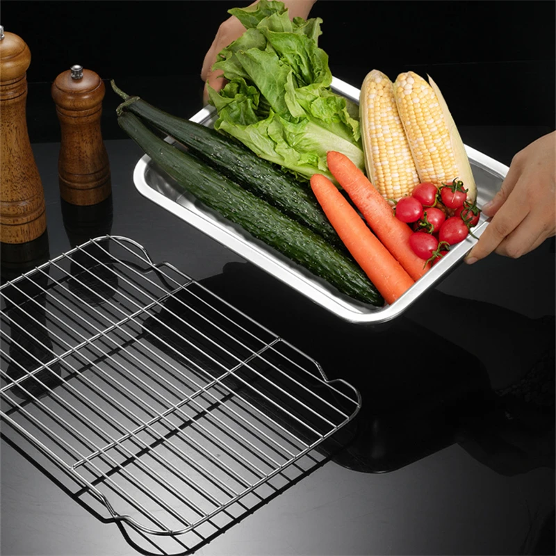 stainless steel bakeware grid line food storage trays bread pastry baking pan cooling rack fruit bbq plate kitchen cooking tools stainless steel bakeware grid line food storage trays bread pastry baking pan cooling rack fruit bbq plate kitchen cooking tools